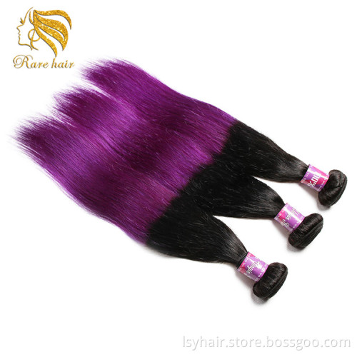 Mix Colour Purple Human Hair Weave Ombre Black Grape Purple Braiding Hair, Dye Colored Purple Brazilian Hair Weaving